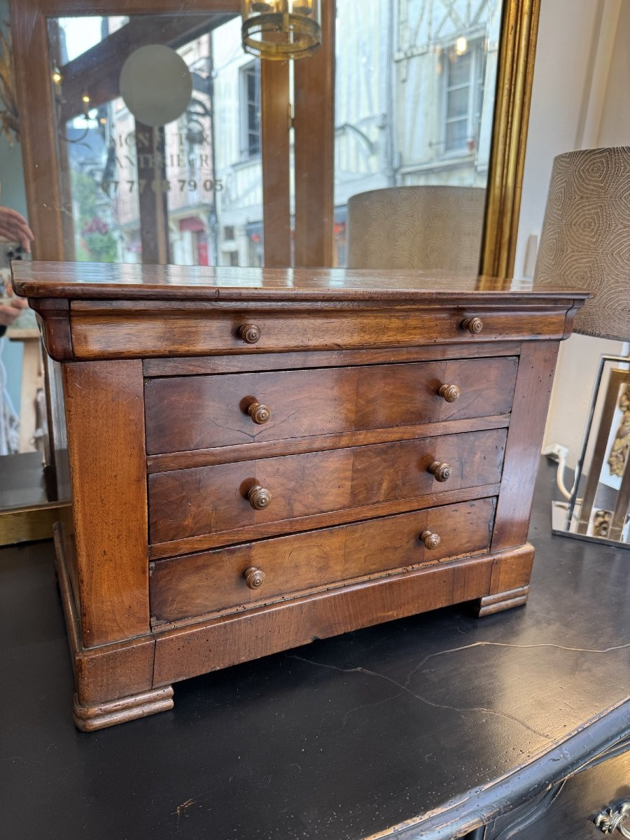 Ancienne commode de maitrise epoque XIX eme siècle vers 1840 compagnon  maîtrise coffret bijoux-photo-2