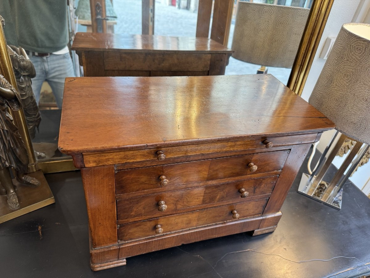 Ancienne commode de maitrise epoque XIX eme siècle vers 1840 compagnon  maîtrise coffret bijoux-photo-3