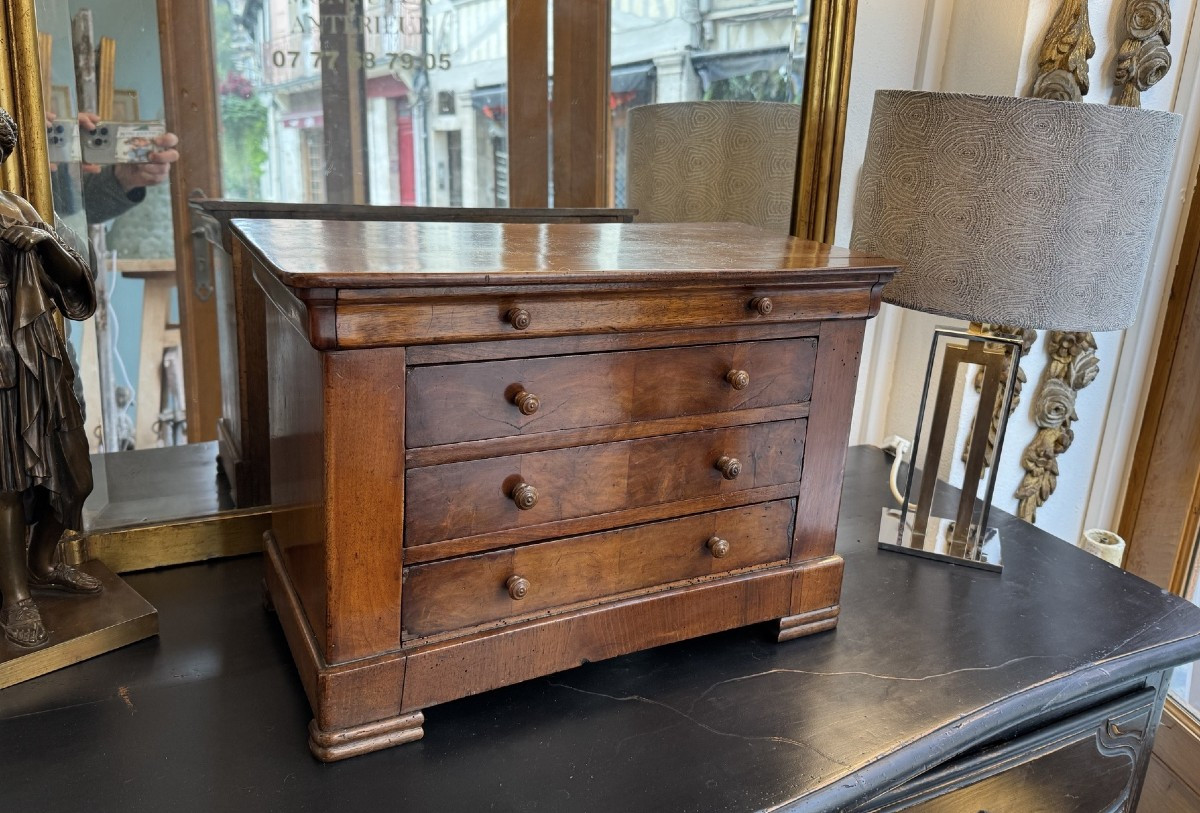 Ancienne commode de maitrise epoque XIX eme siècle vers 1840 compagnon  maîtrise coffret bijoux