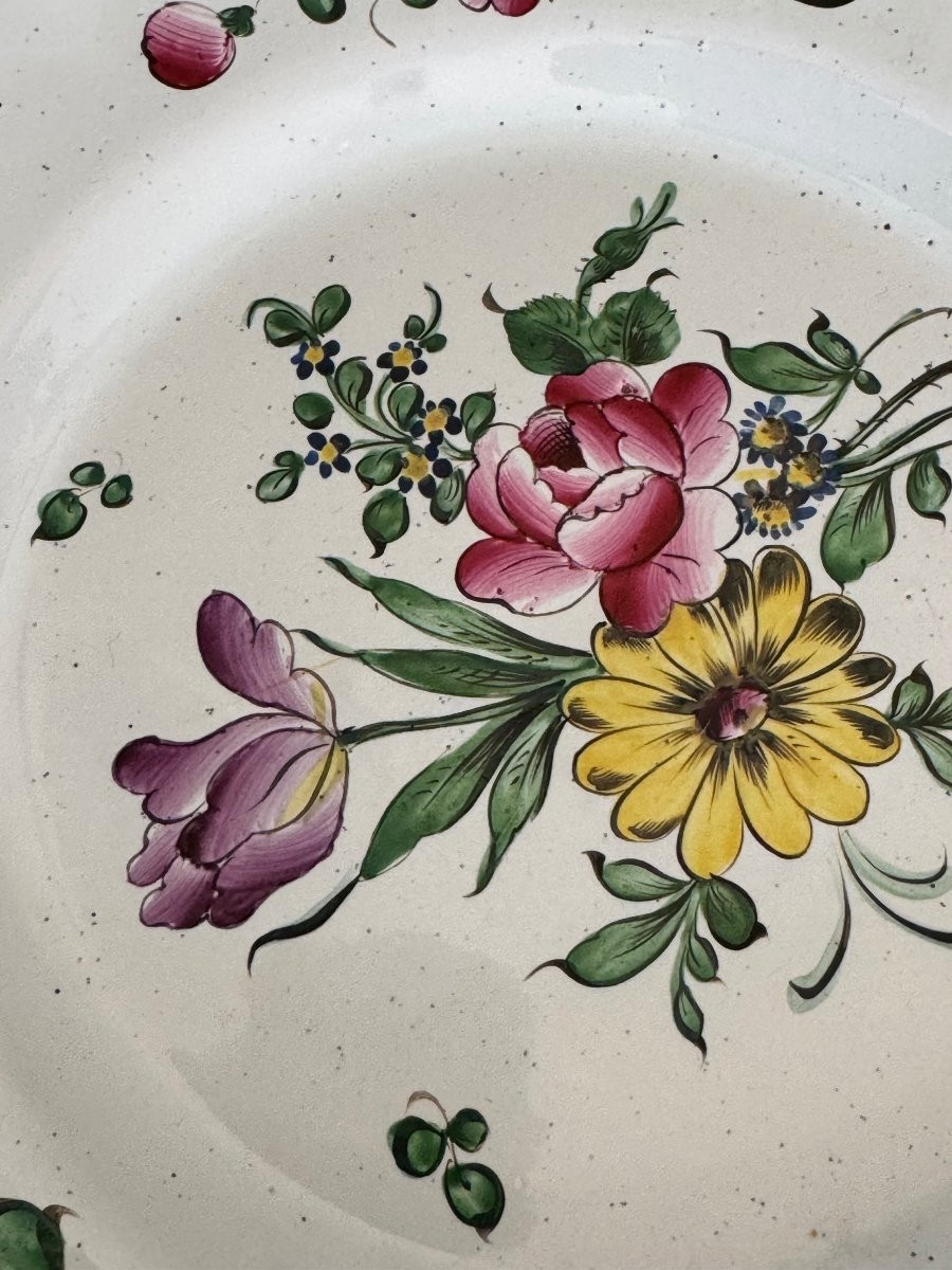 Pair Of Antique Saint Clement Kg Keller And Guerin Earthenware Plates, Gallé Period-photo-1