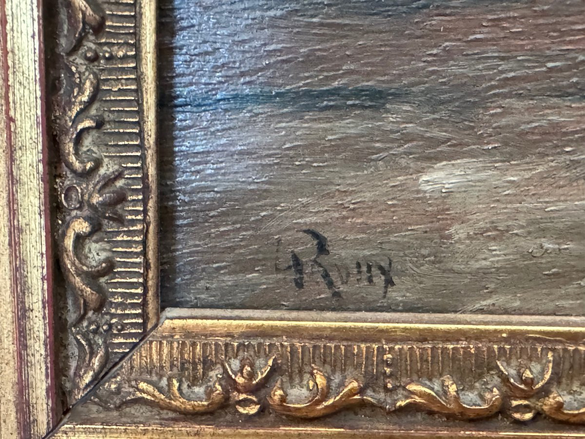 Old Small Hsp Oil On Panel Painting The Streets Of Paris Around 1900 Signed Impressionist-photo-6