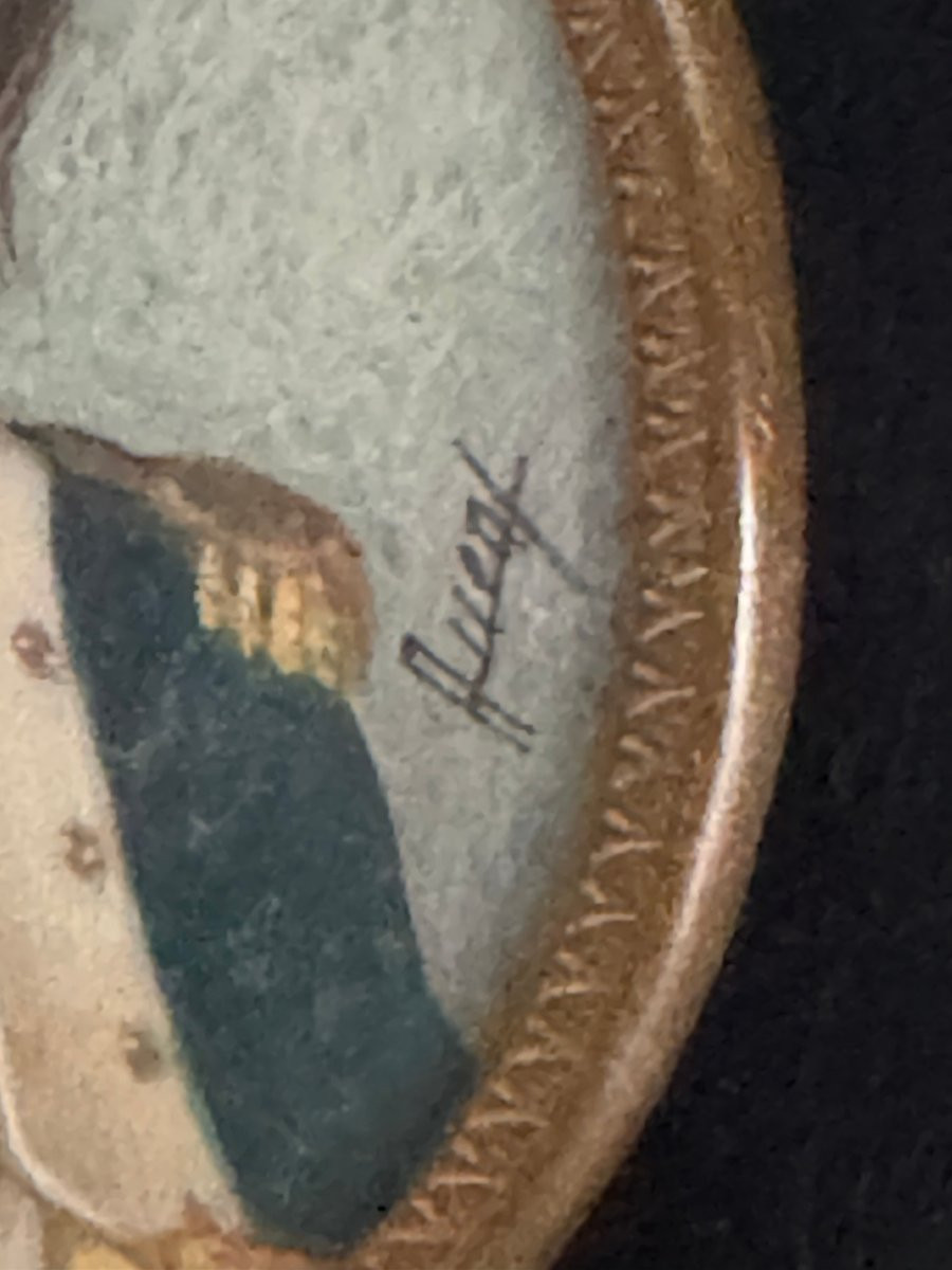 Ancienne et petite miniature peinte sur ivoire de Bonaparte Napoleon XIX eme tableau ancien-photo-2