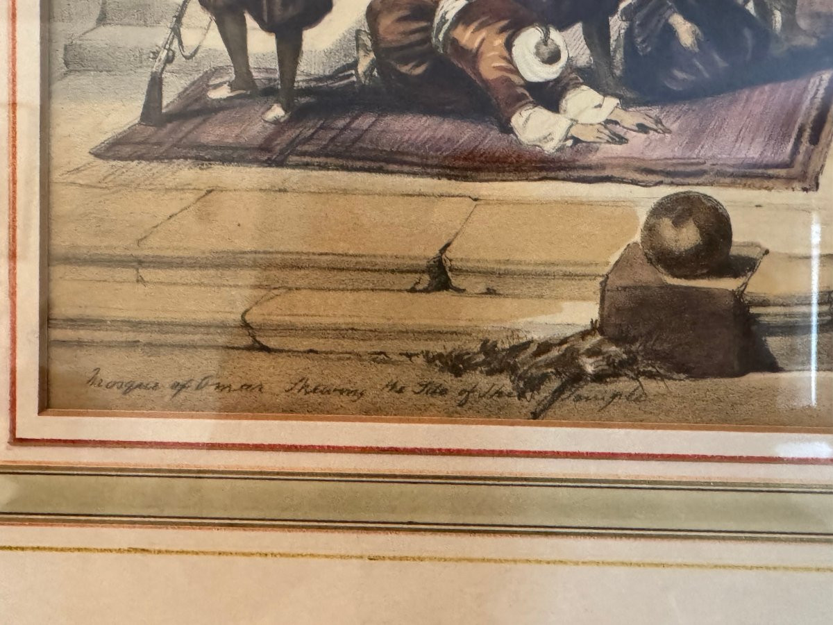 Rare et ancienne  lithographie orientaliste  David Robert vers 1850 Jerusalem Holy Land tableau-photo-1