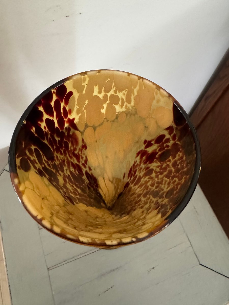 Antique And Large Clichy Vase, Art Deco Period, Circa 1930, Speckled Glass -photo-4