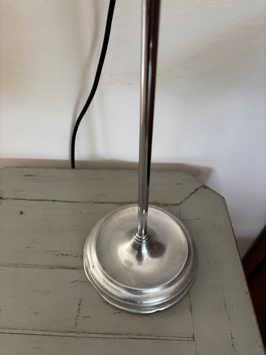 Antique Art Deco Chrome Desk Lamp Circa 1920, Electrically Redone-photo-5