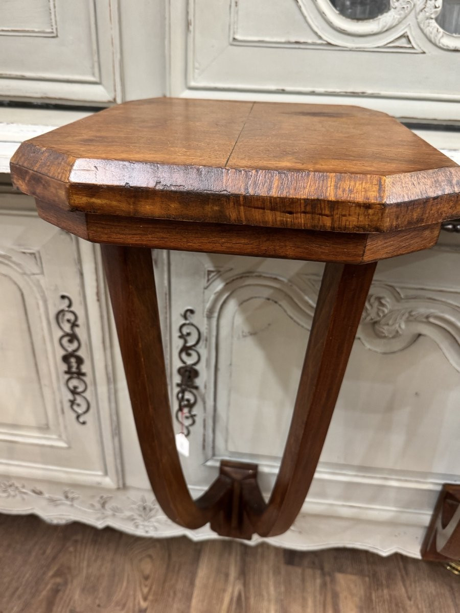Antique Pair Of Art Deco Wall Consoles Circa 1930 In Walnut Antique Bedside Tables -photo-6