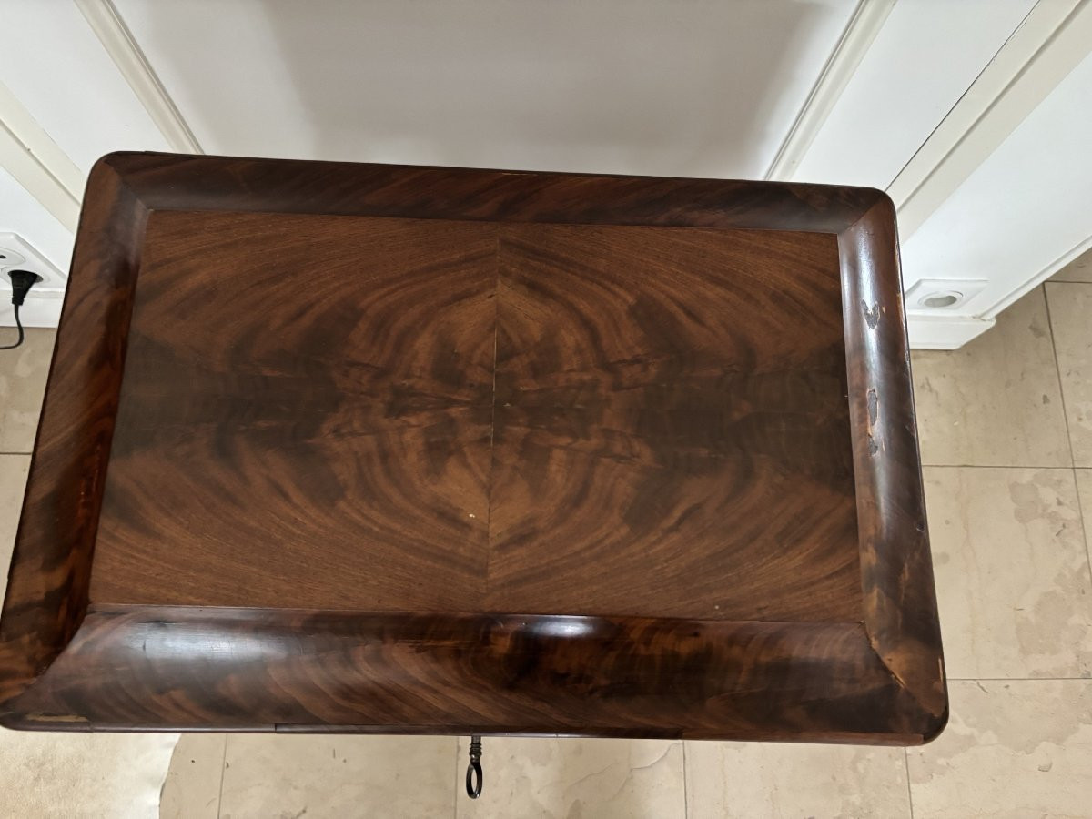 Antique Small Charles X Mahogany Console Table From The 19th Century -photo-3