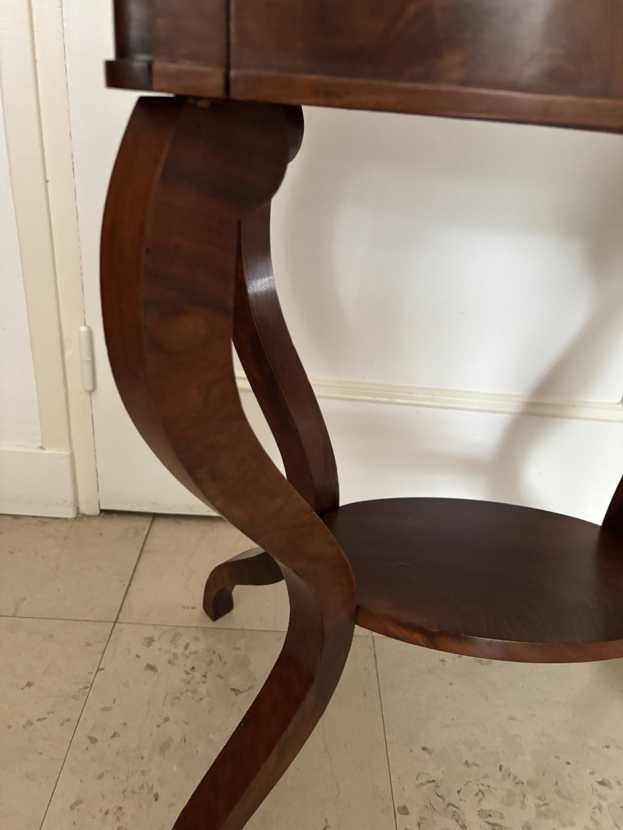Antique Small Charles X Mahogany Console Table From The 19th Century -photo-1
