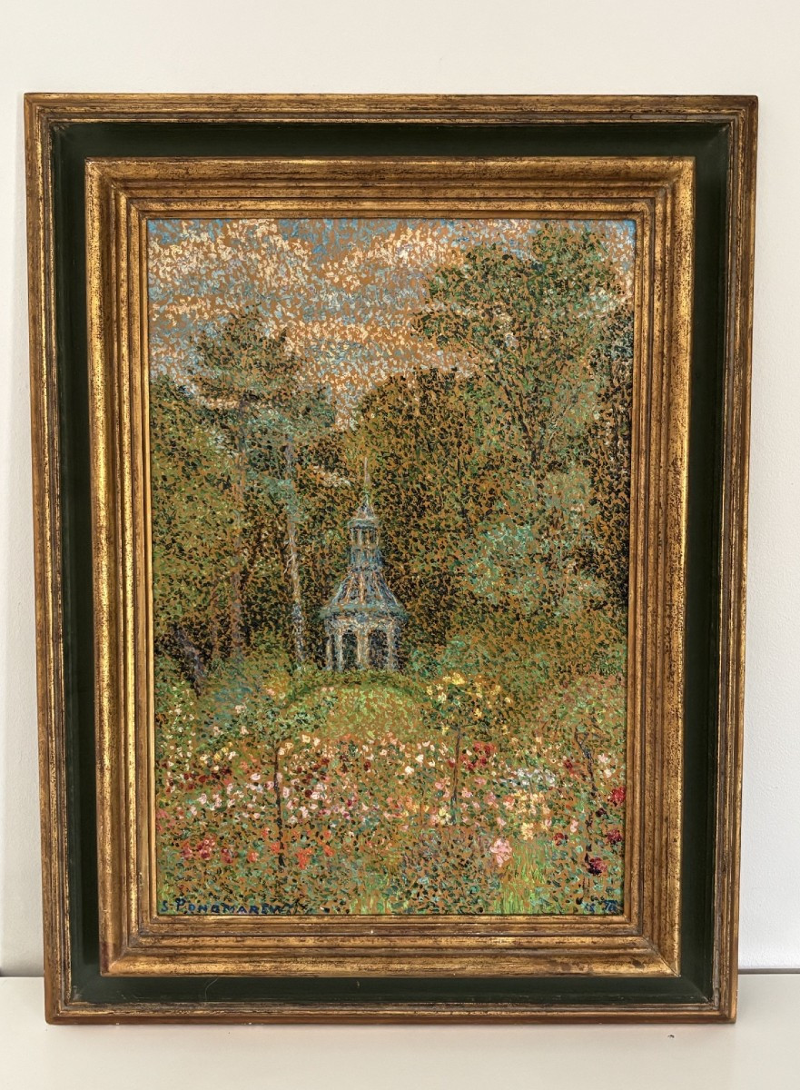 Old Oil Painting On Canvas By Serge Ponomarew (1911-1984) - Pointillism Russian School