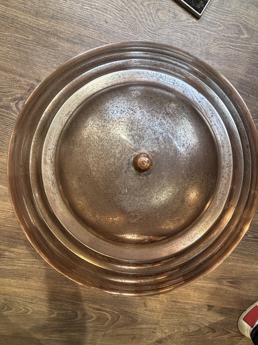 Antique Mushroom Lamp From The Art Deco Period In Copper Circa 1930-1940, Modernist-photo-8