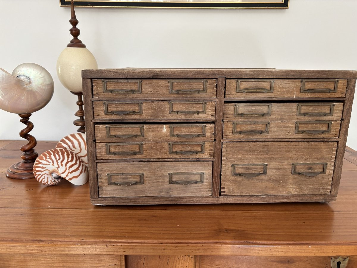 Old Trade Furniture, Layette, Cabinet With Drawers Circa 1920 Small Storage Unit -photo-1