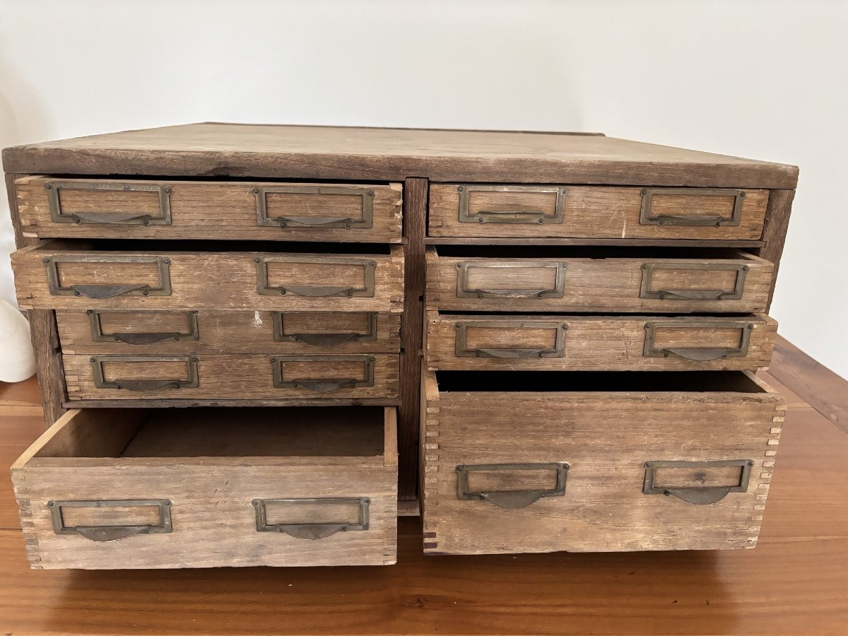Old Trade Furniture, Layette, Cabinet With Drawers Circa 1920 Small Storage Unit -photo-3