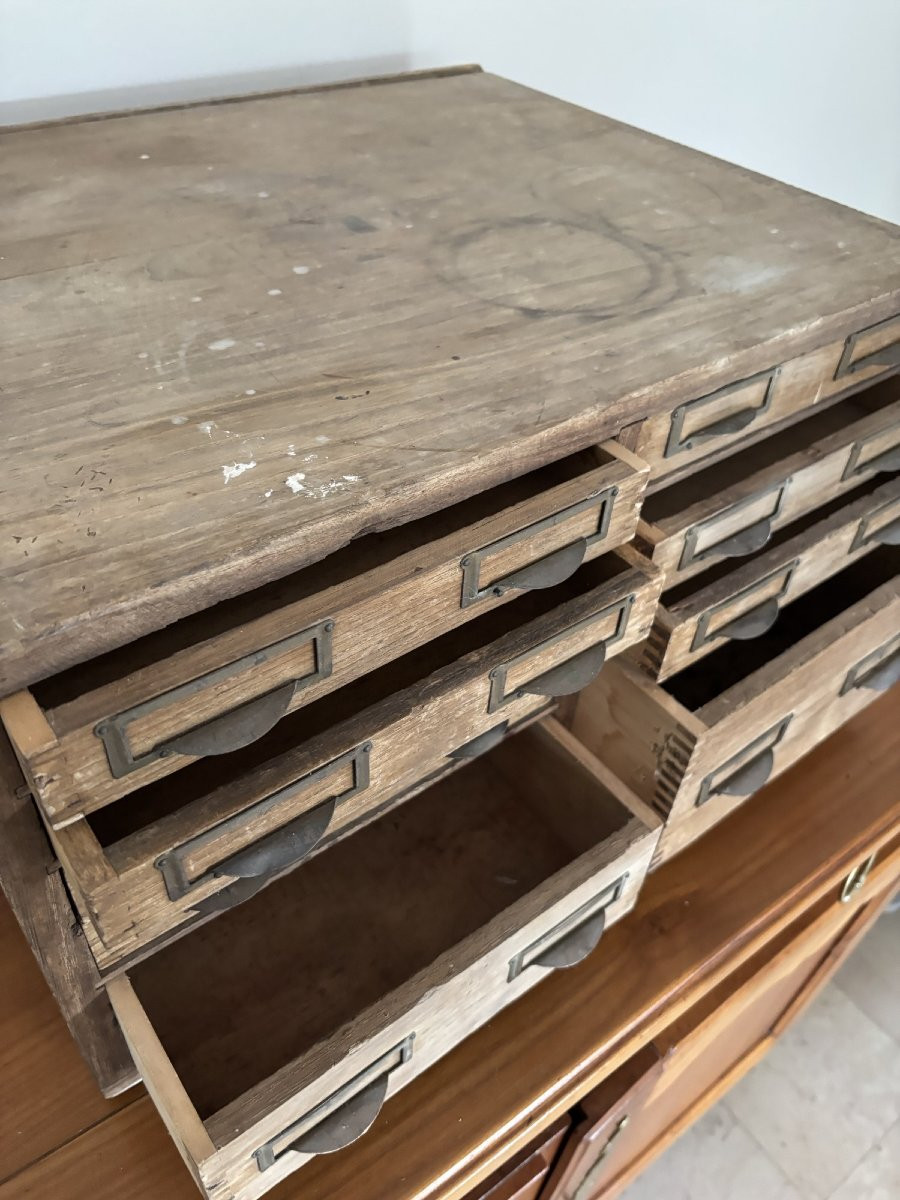 Old Trade Furniture, Layette, Cabinet With Drawers Circa 1920 Small Storage Unit -photo-4