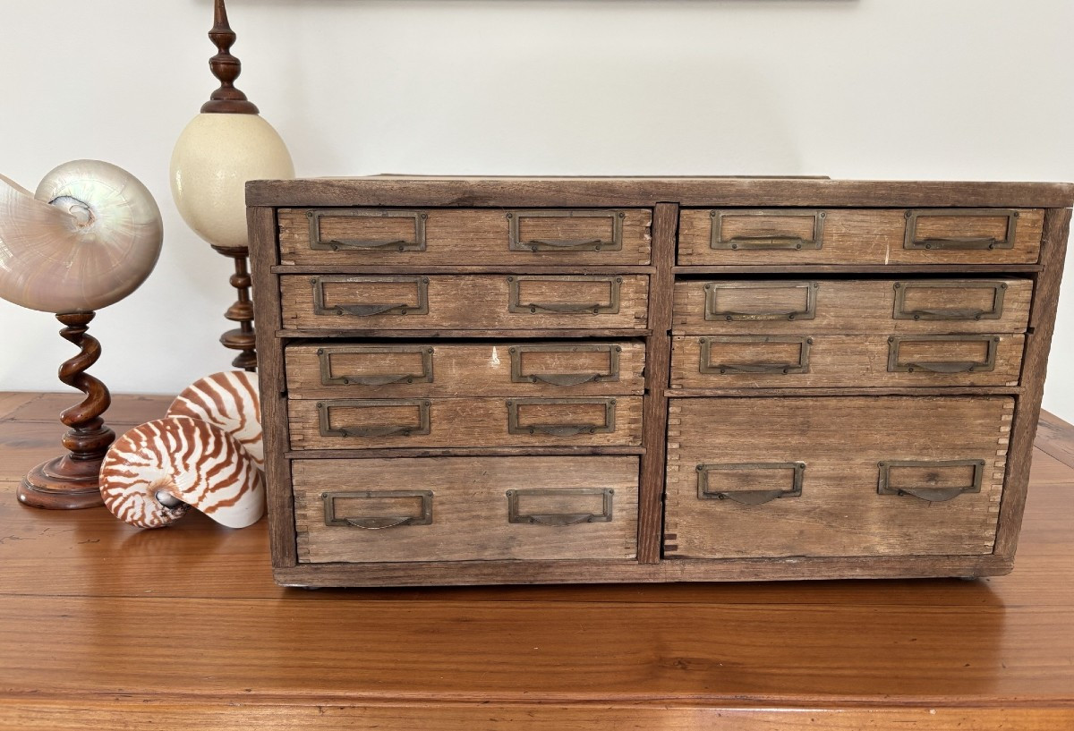 Old Trade Furniture, Layette, Cabinet With Drawers Circa 1920 Small Storage Unit 