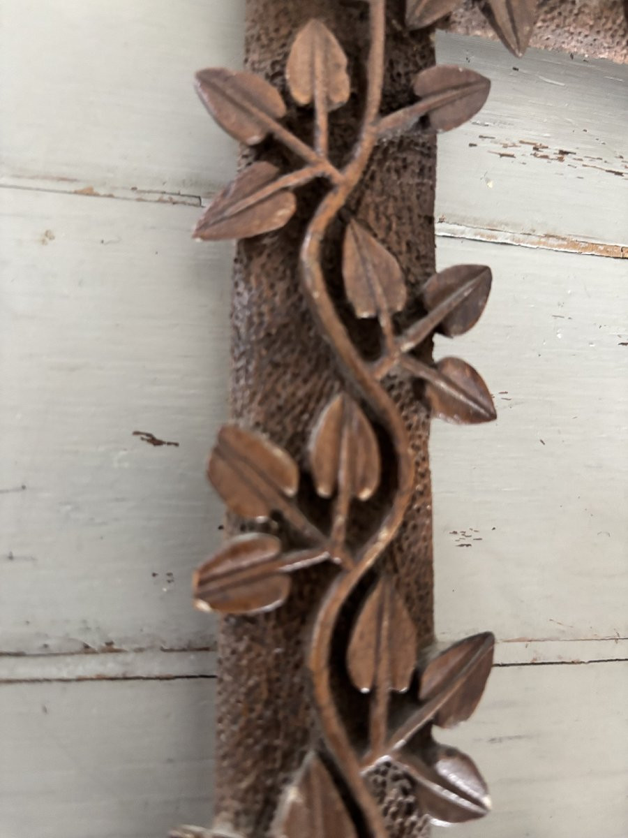 Antique Small Carved Wooden Frame, Black Forest Monoxyl, Circa 1900-photo-5