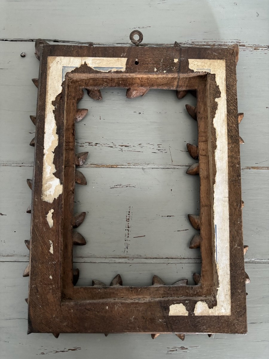 Antique Small Carved Wooden Frame, Black Forest Monoxyl, Circa 1900-photo-6