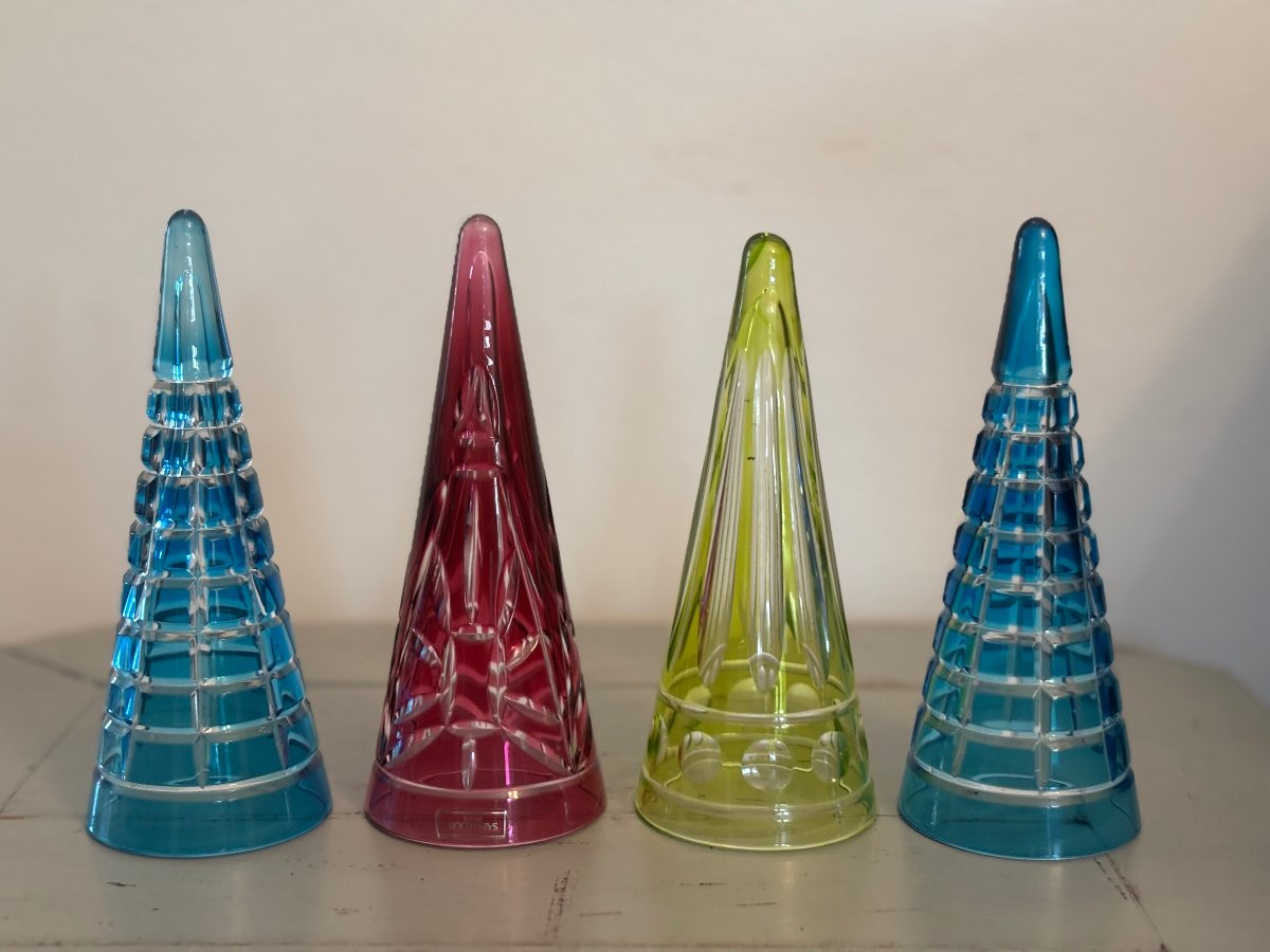 Set Of 4 Saint Louis Colombine Crystal Drinking Glasses-photo-6