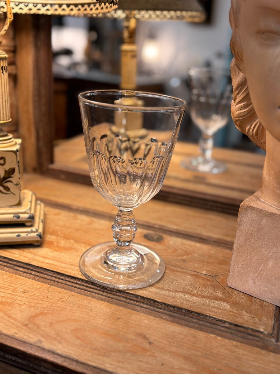 Antique And Large Norman Wedding Glass, Crystal, 19th Century Normandy -photo-2