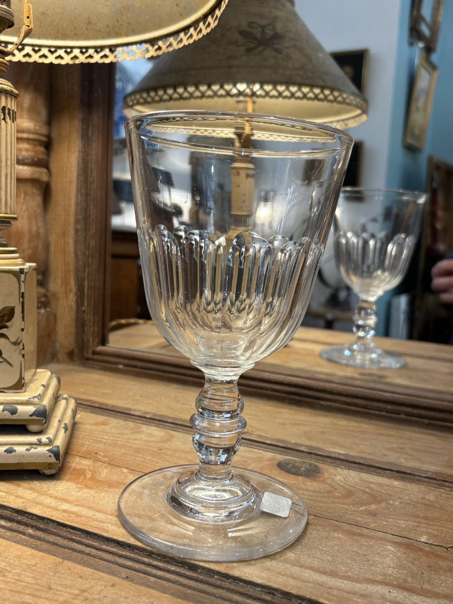Antique And Large Norman Wedding Glass, Crystal, 19th Century Normandy -photo-4