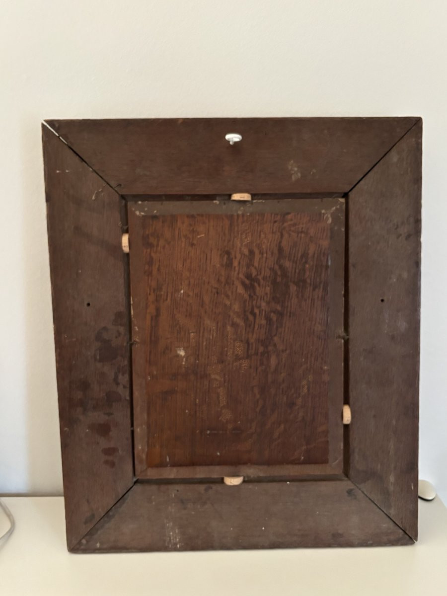 Old Oil Painting On Panel Hsp An Indian Chief Ep 19th Century Rare Conquest Of The West-photo-7