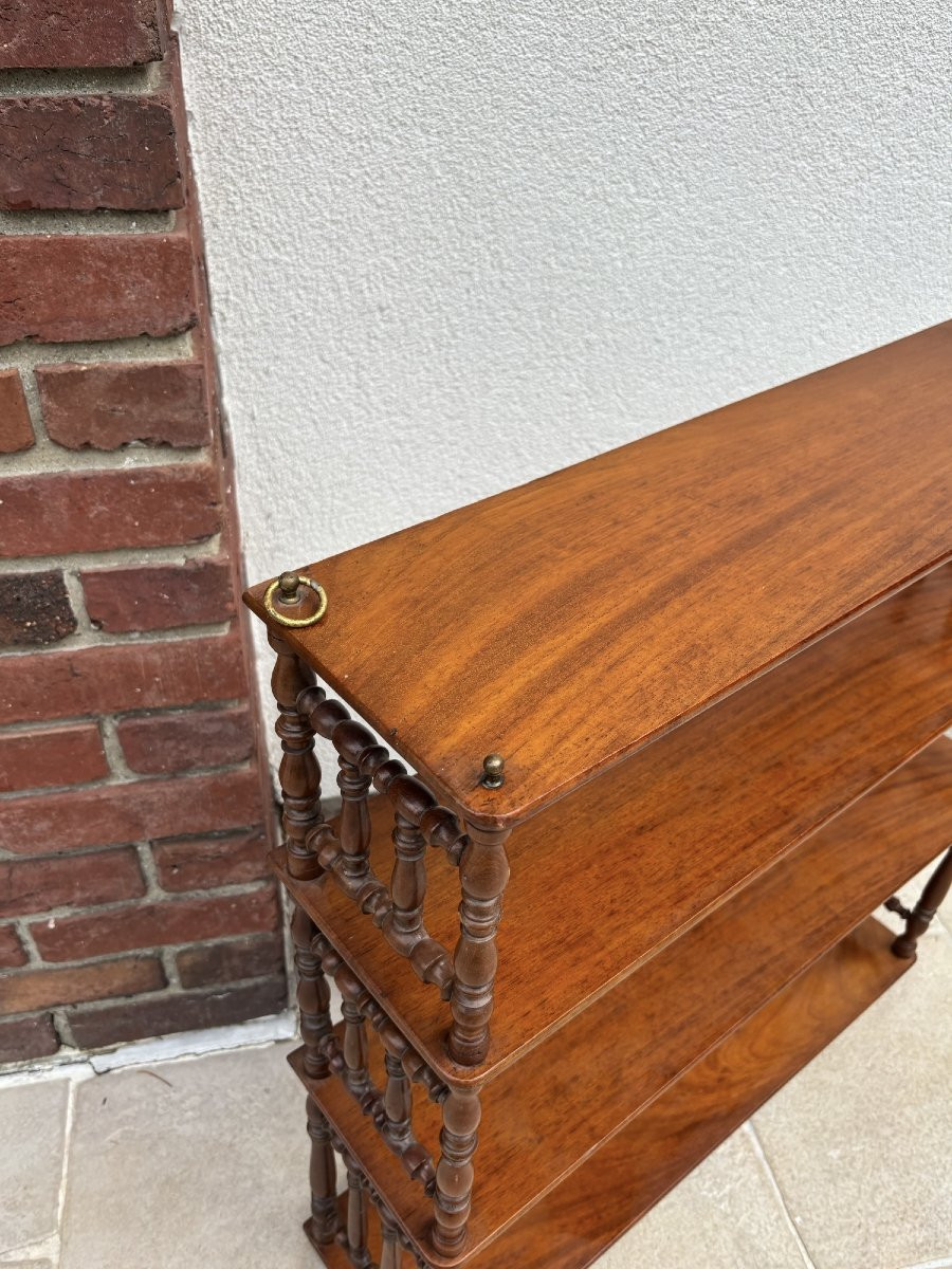 Ancienne et grande étagère murale acajou Napoleon III collectionneur etagere XIX siècle -photo-4