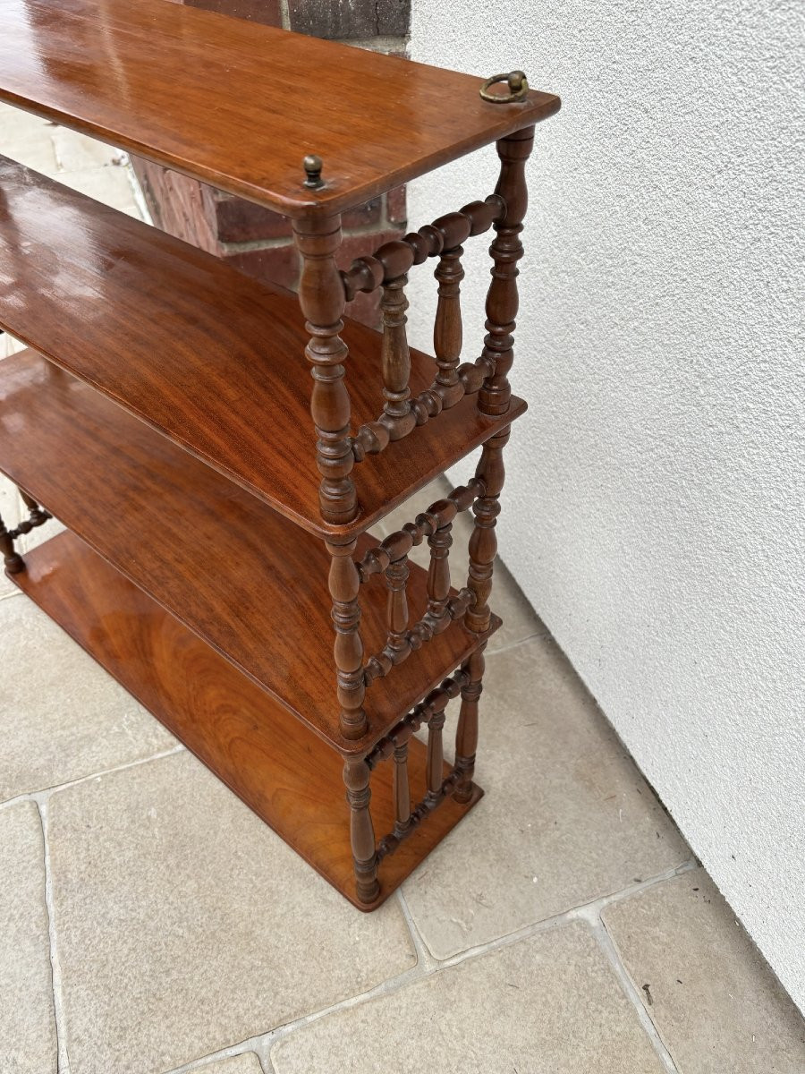 Ancienne et grande étagère murale acajou Napoleon III collectionneur etagere XIX siècle -photo-2