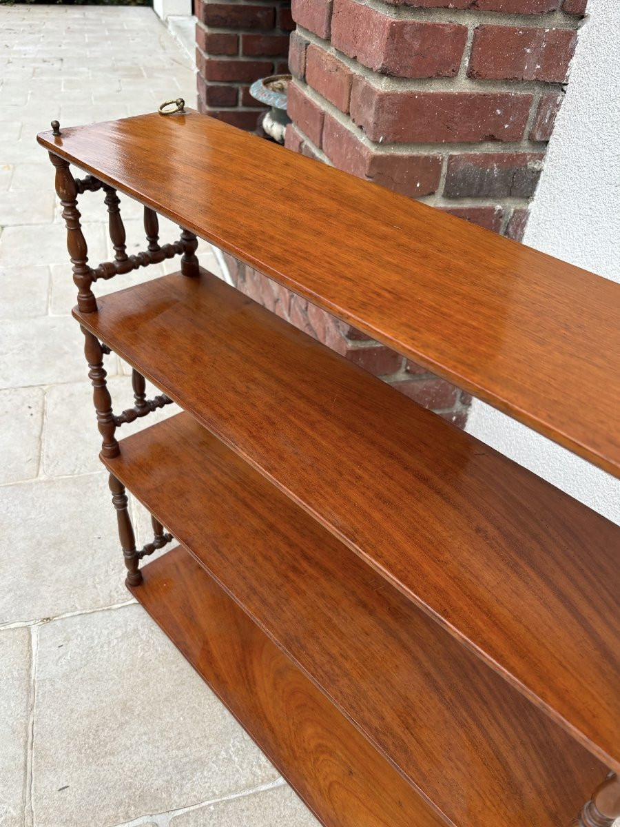 Ancienne et grande étagère murale acajou Napoleon III collectionneur etagere XIX siècle -photo-3