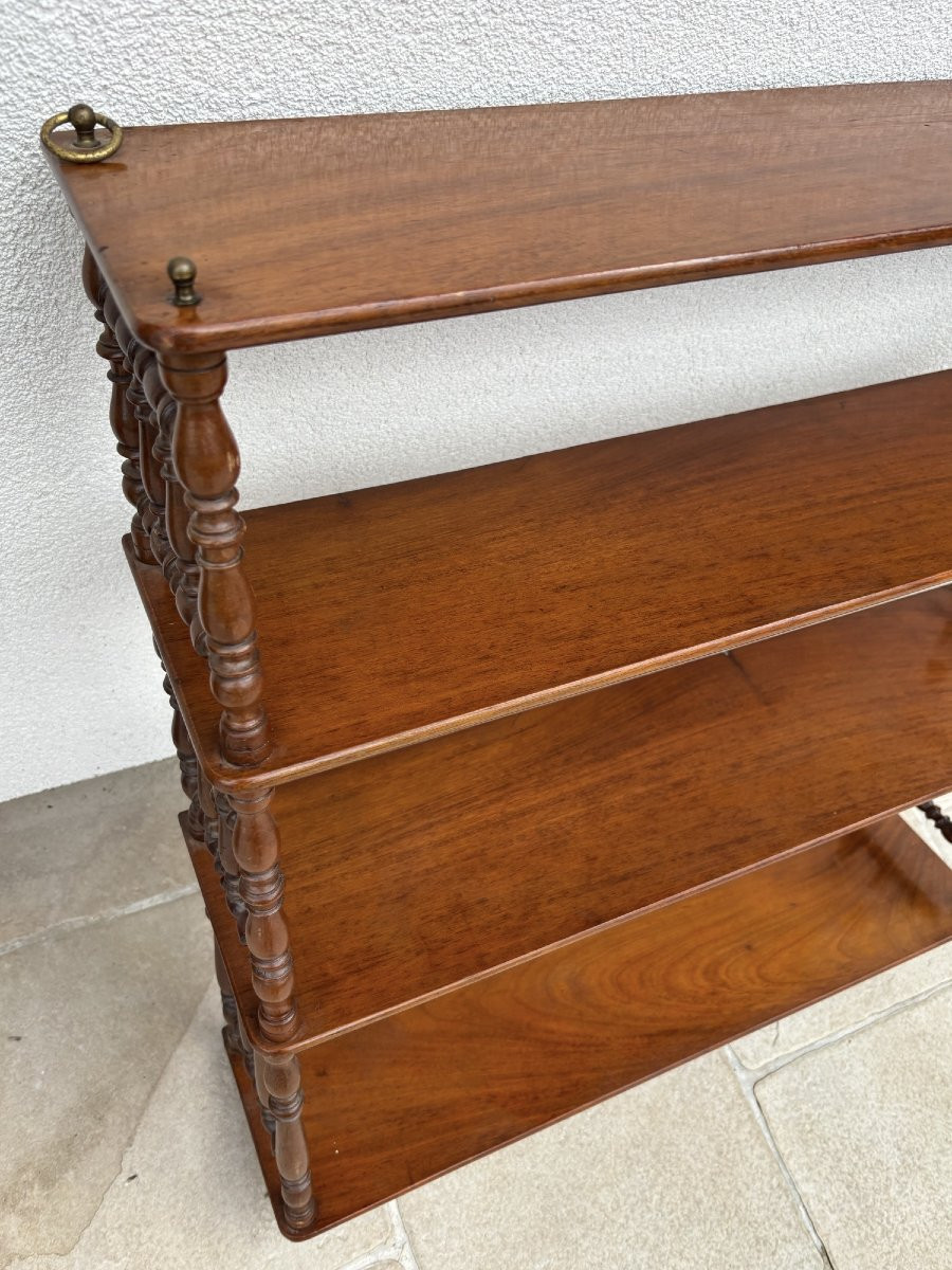 Ancienne et grande étagère murale acajou Napoleon III collectionneur etagere XIX siècle -photo-6