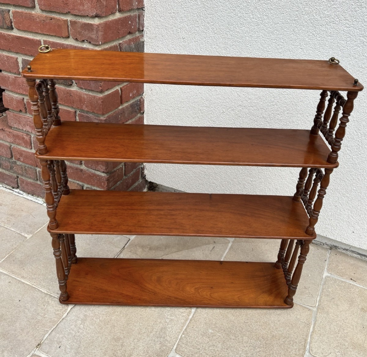 Ancienne et grande étagère murale acajou Napoleon III collectionneur etagere XIX siècle