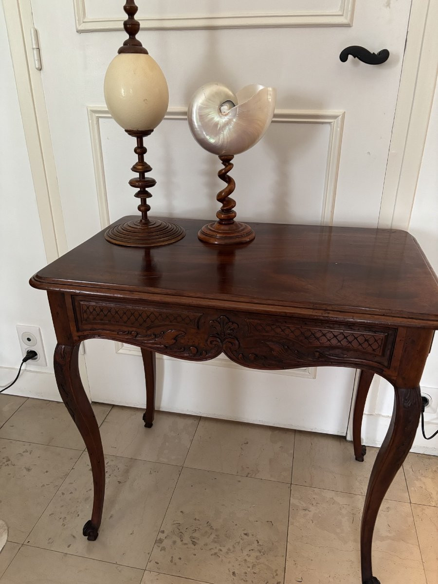 Antique Regency Table, Louis XV Period, 18th Century, Side Table, Writing Console-photo-2