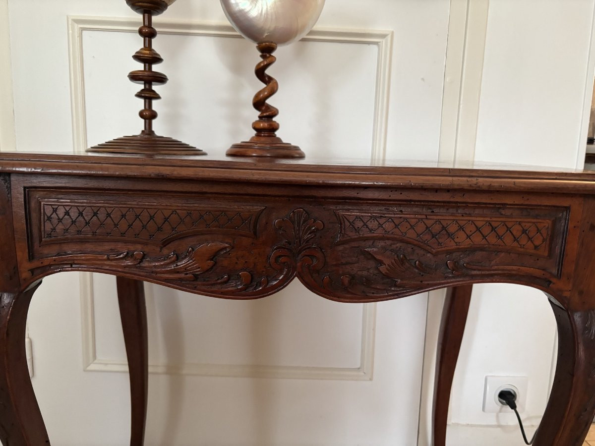 Antique Regency Table, Louis XV Period, 18th Century, Side Table, Writing Console-photo-4