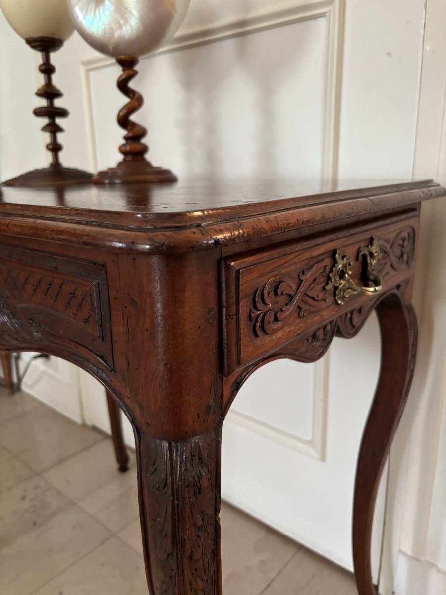 Antique Regency Table, Louis XV Period, 18th Century, Side Table, Writing Console-photo-4