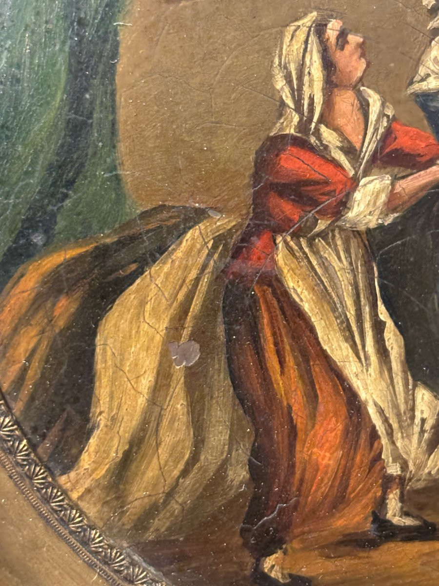 An Old Miniature Painted In Oil On Copper, Early 19th Century, Depicting "conviction."-photo-3