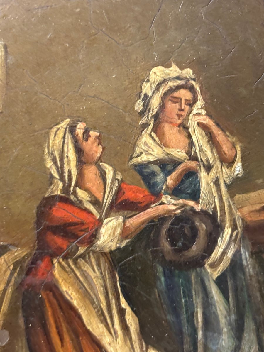 An Old Miniature Painted In Oil On Copper, Early 19th Century, Depicting "conviction."-photo-4