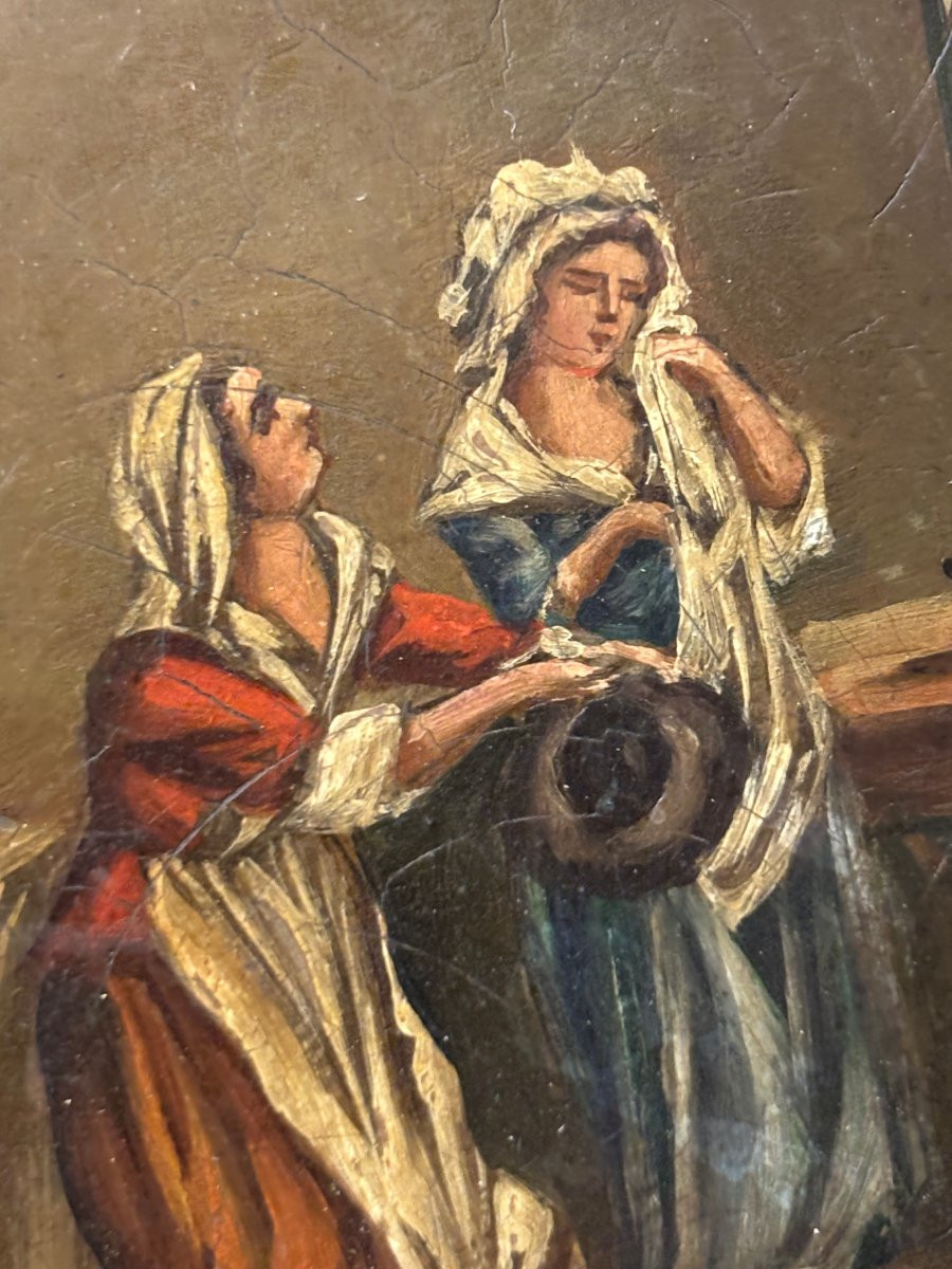 An Old Miniature Painted In Oil On Copper, Early 19th Century, Depicting "conviction."-photo-4