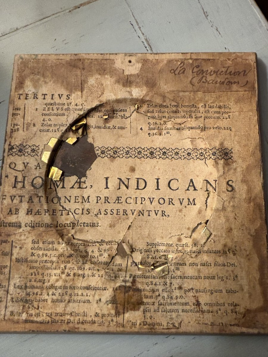 An Old Miniature Painted In Oil On Copper, Early 19th Century, Depicting "conviction."-photo-6