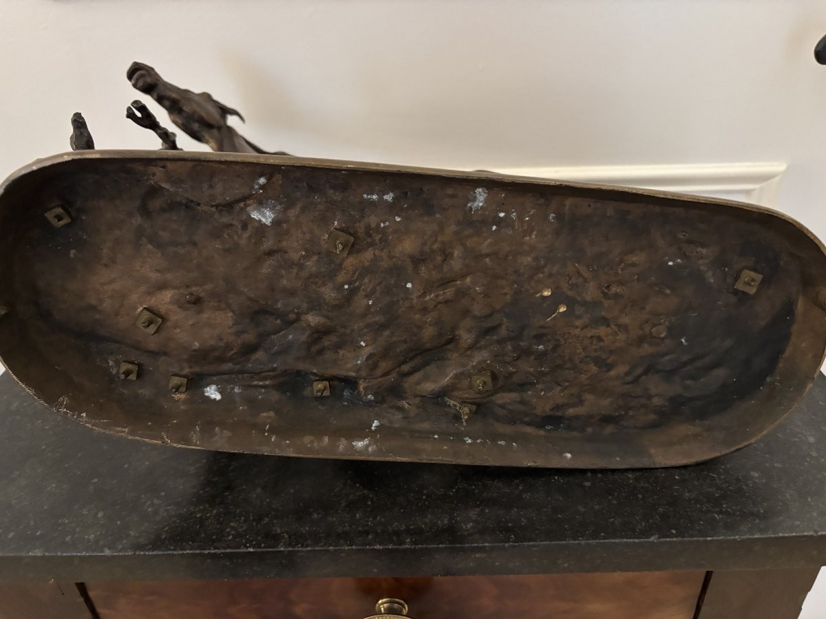 Antique Bronze Animal Sculpture: Horse At The Djinn Barrier By Pierre-jules Mêne, 19th Century -photo-5