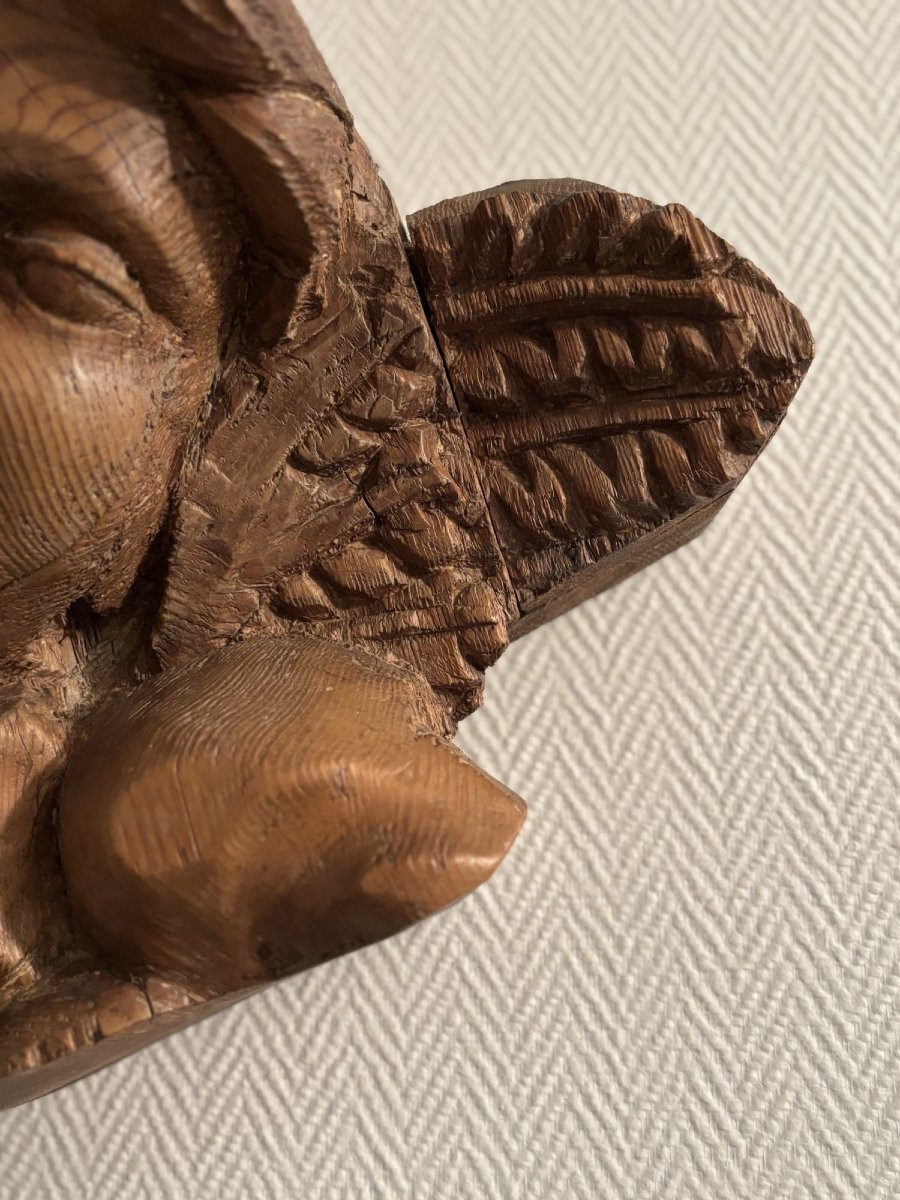 An Imposing Antique Sculpture, A Piece Of Woodwork Featuring Carved Angels And Putti, Dating From The 18th Century.-photo-6