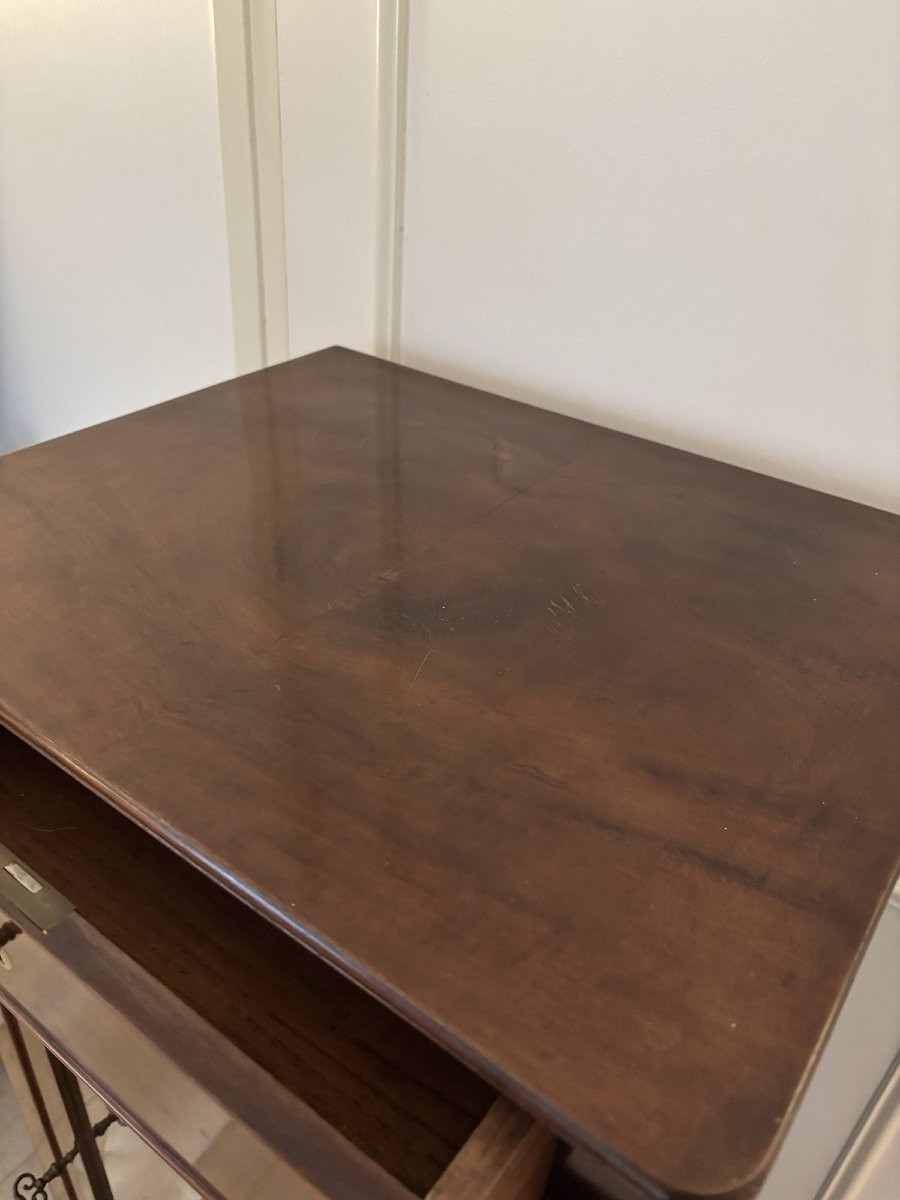 Ancienne et petite vitrine bibliotheque Restauration Louis Philippe en acajou epoque XIXeme-photo-4