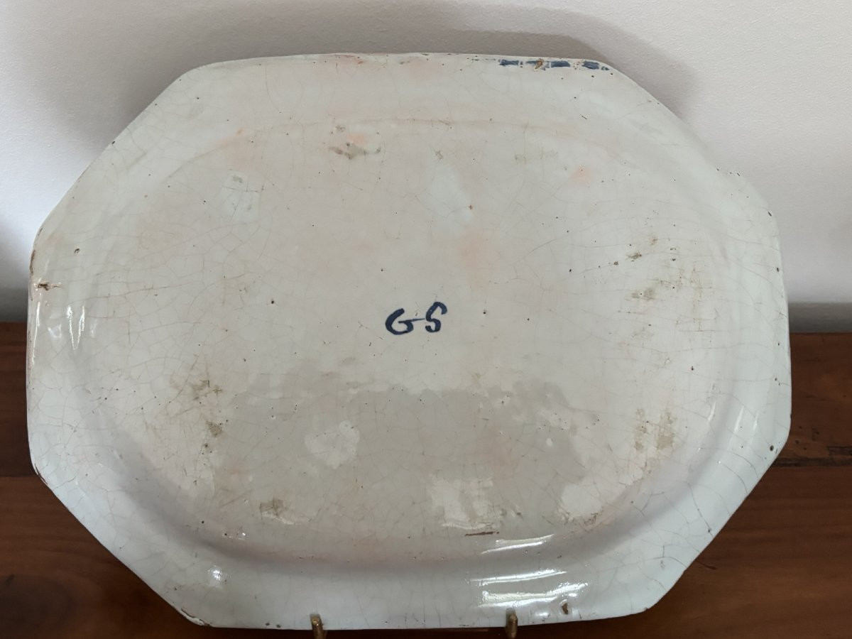 Ancien plat en faience de Rouen XVIII eme siècle Guillibaud epoque Louis XV Faïence banette-photo-6