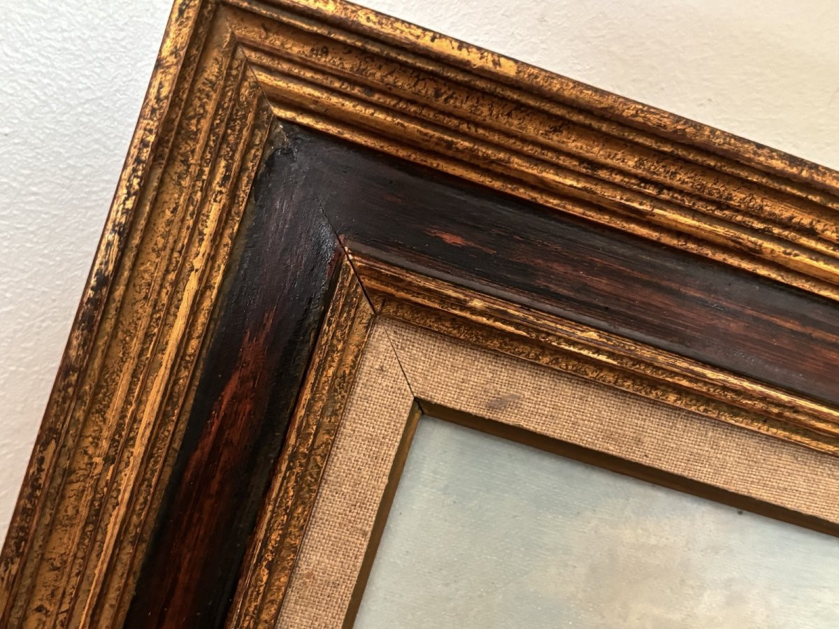 Antique Oil Painting On Canvas, Rouen School, Cannes, Marcel Cramoysan, Post-impressionist -photo-6