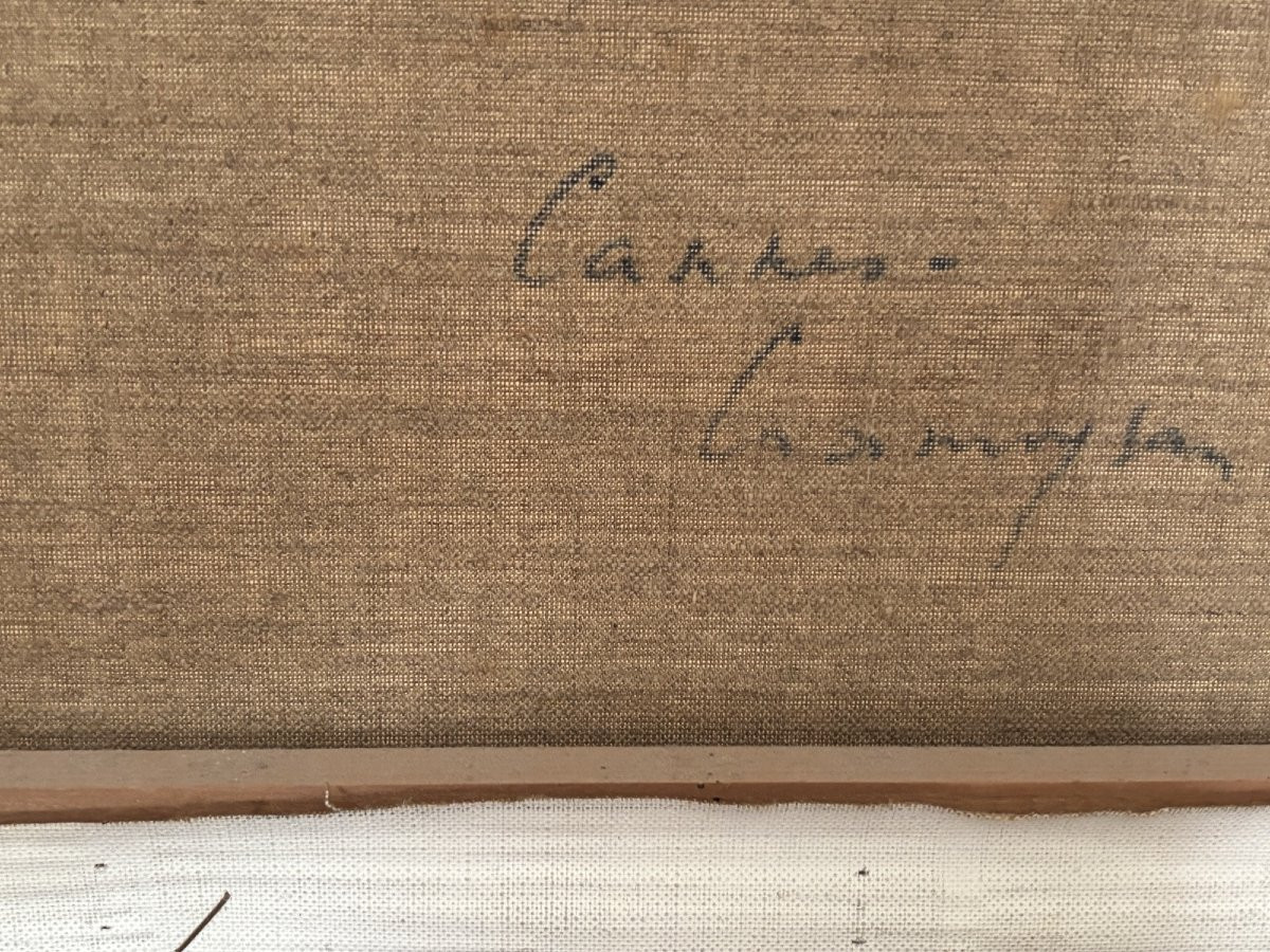 Antique Oil Painting On Canvas, Rouen School, Cannes, Marcel Cramoysan, Post-impressionist -photo-8