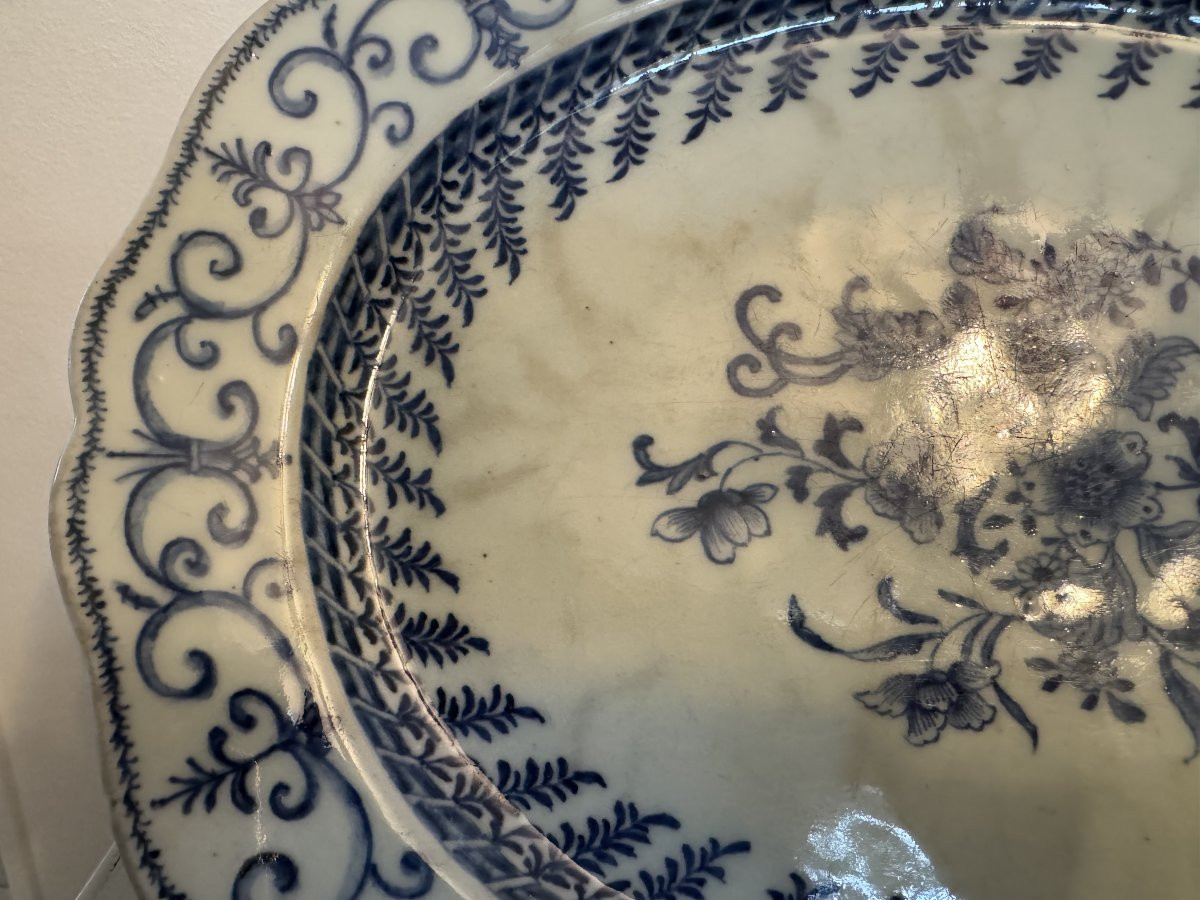 Ancien Plat En Porcelaine De Chine Qianlong Fin XVIII ème Siècle compagnie des Indes commande-photo-4
