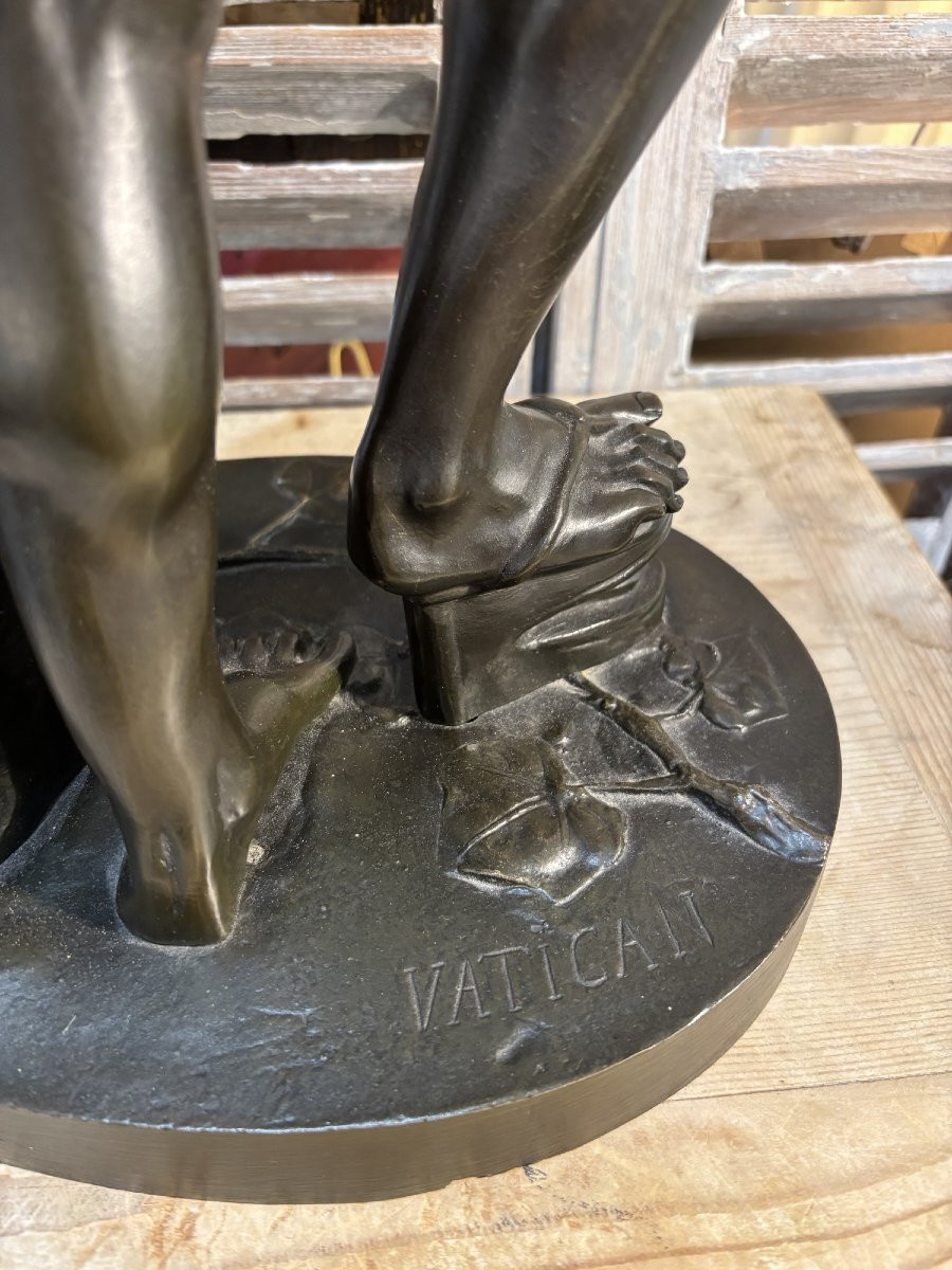 le Faune aux cymbales grand bronze du XIX eme cm 55 cm à l'antique statue sculpture ancien -photo-4