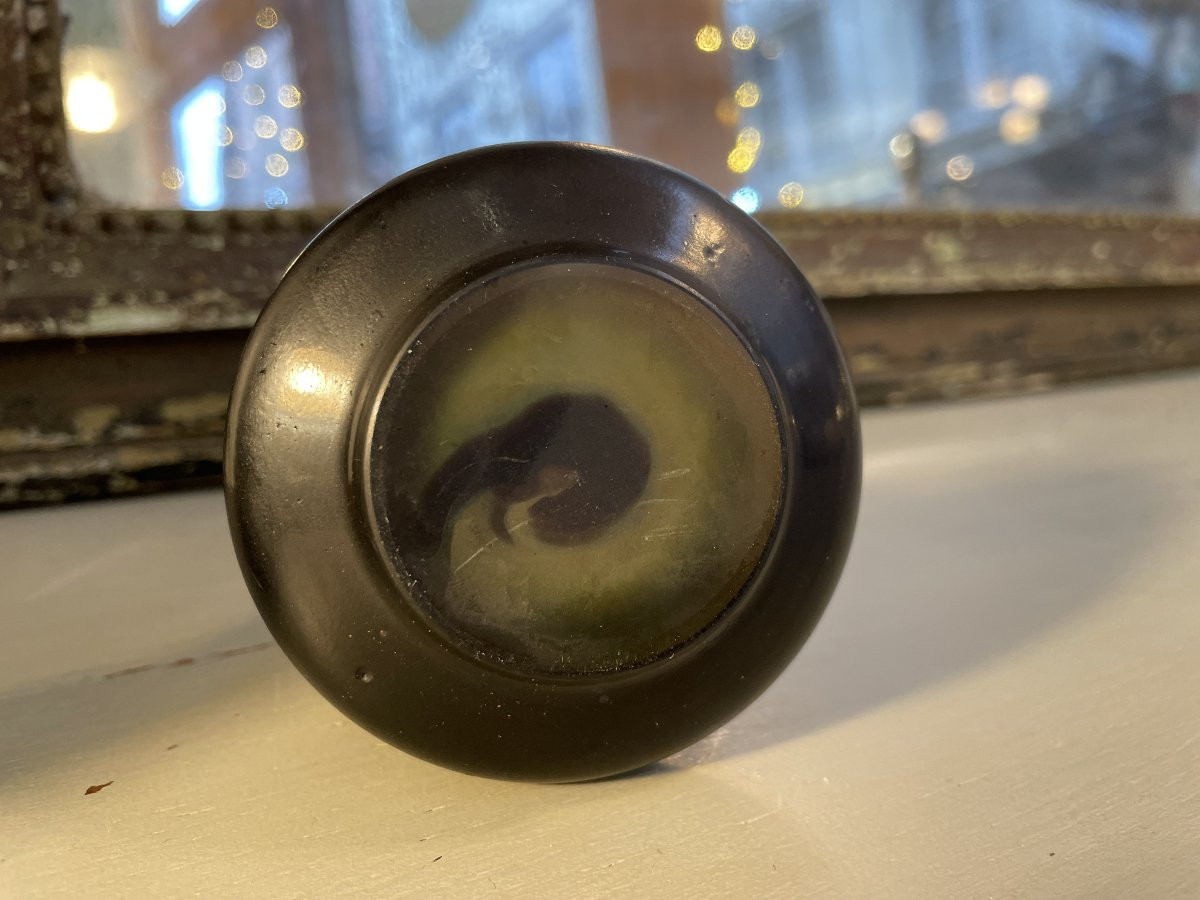 Ancien Et Petit Vase Soliflore Par Emile Gallé En Verre Multi Couche Epoque Art Nouveau XX ème -photo-7