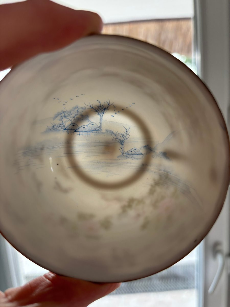 Antique Complete Japanese Porcelain Tea Set, 19th Century: Mount Fuji With Birds-photo-7