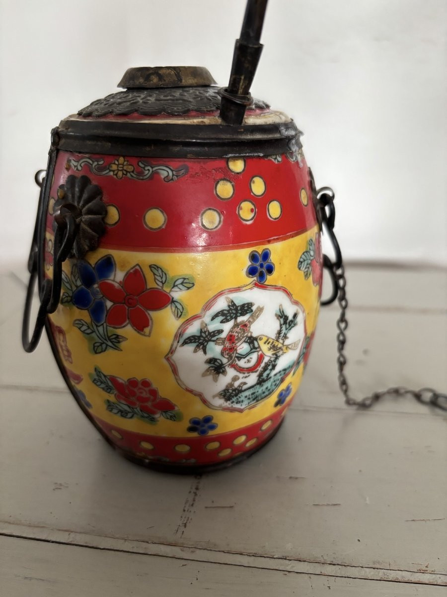 Ancienne pipe à eau ou à opium en porcelaine de Chine, epoque XIX eme siècle tabacologie-photo-1