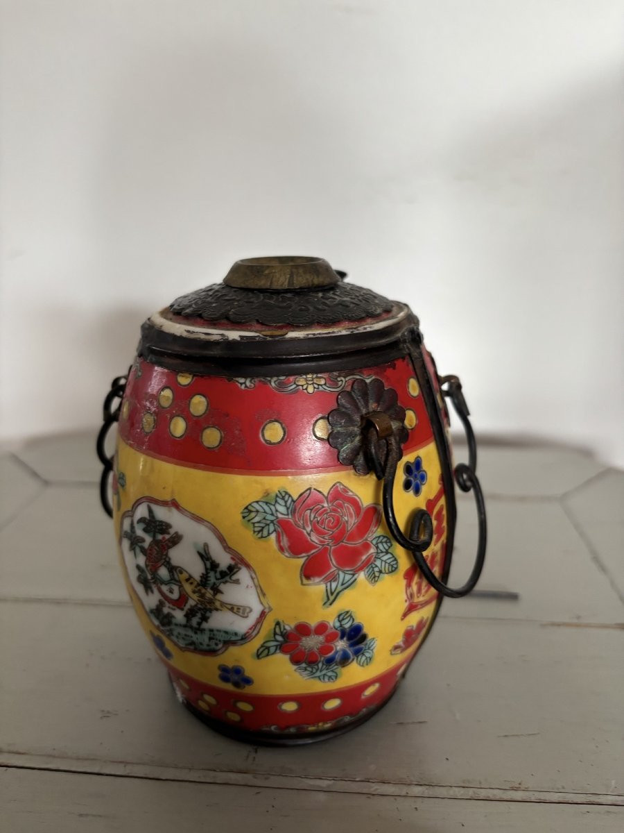 Ancienne pipe à eau ou à opium en porcelaine de Chine, epoque XIX eme siècle tabacologie-photo-3