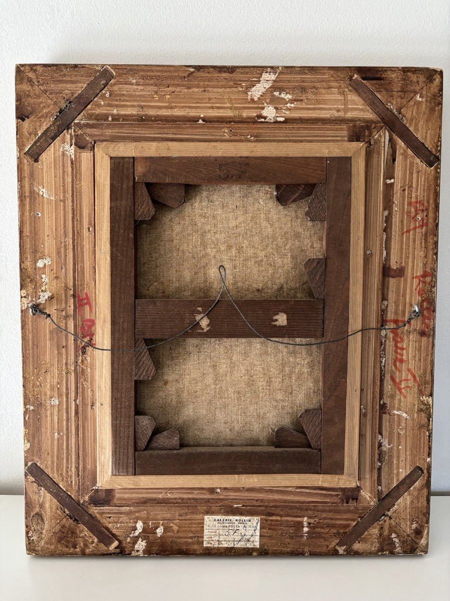 Antique Painting, Rouen School: Venice, Dorio Palace, By M. Vaumousse, Early 20th Century, Art Deco-photo-2