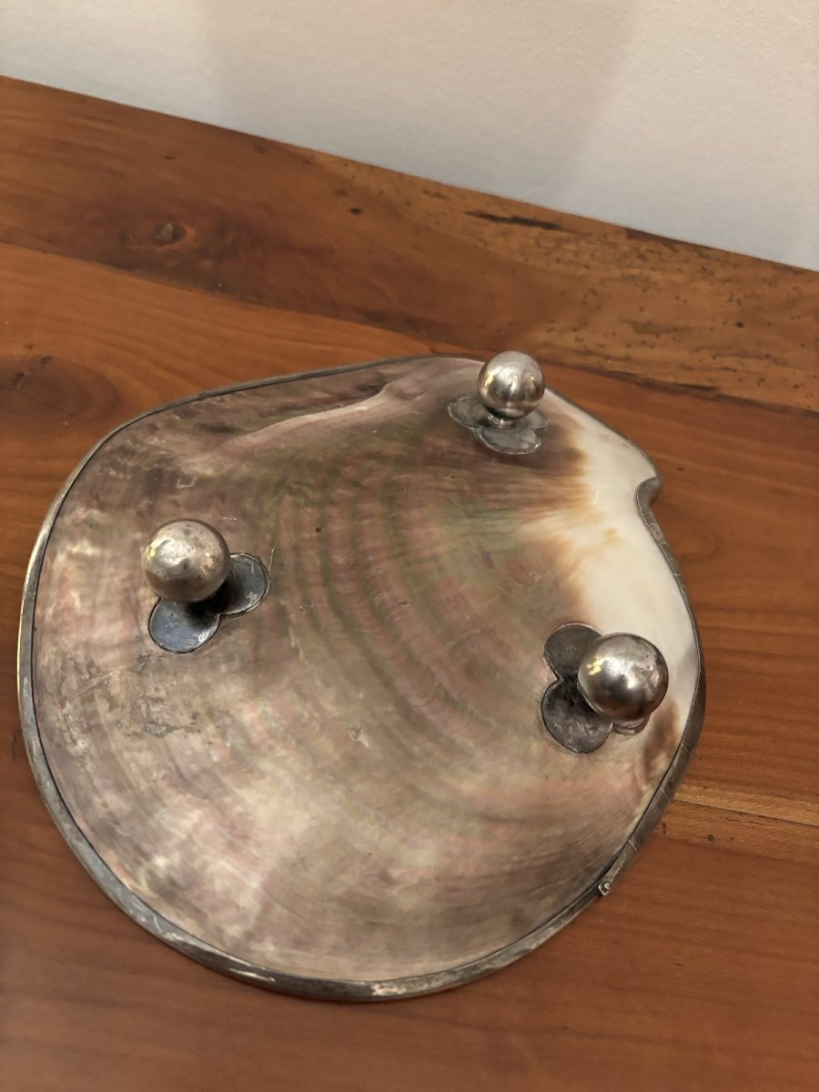 Antique Mother-of-pearl Caviar Plate, Known As A "mother Of Pearl" Plate, Art Deco, Early 20th Century, A Curiosity.-photo-6